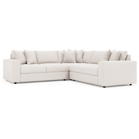 3-pc. Track-Arm Sectional w/Throw Pillows