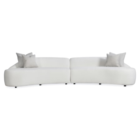 2-pc. Crescent Sofa w/Throw Pillows