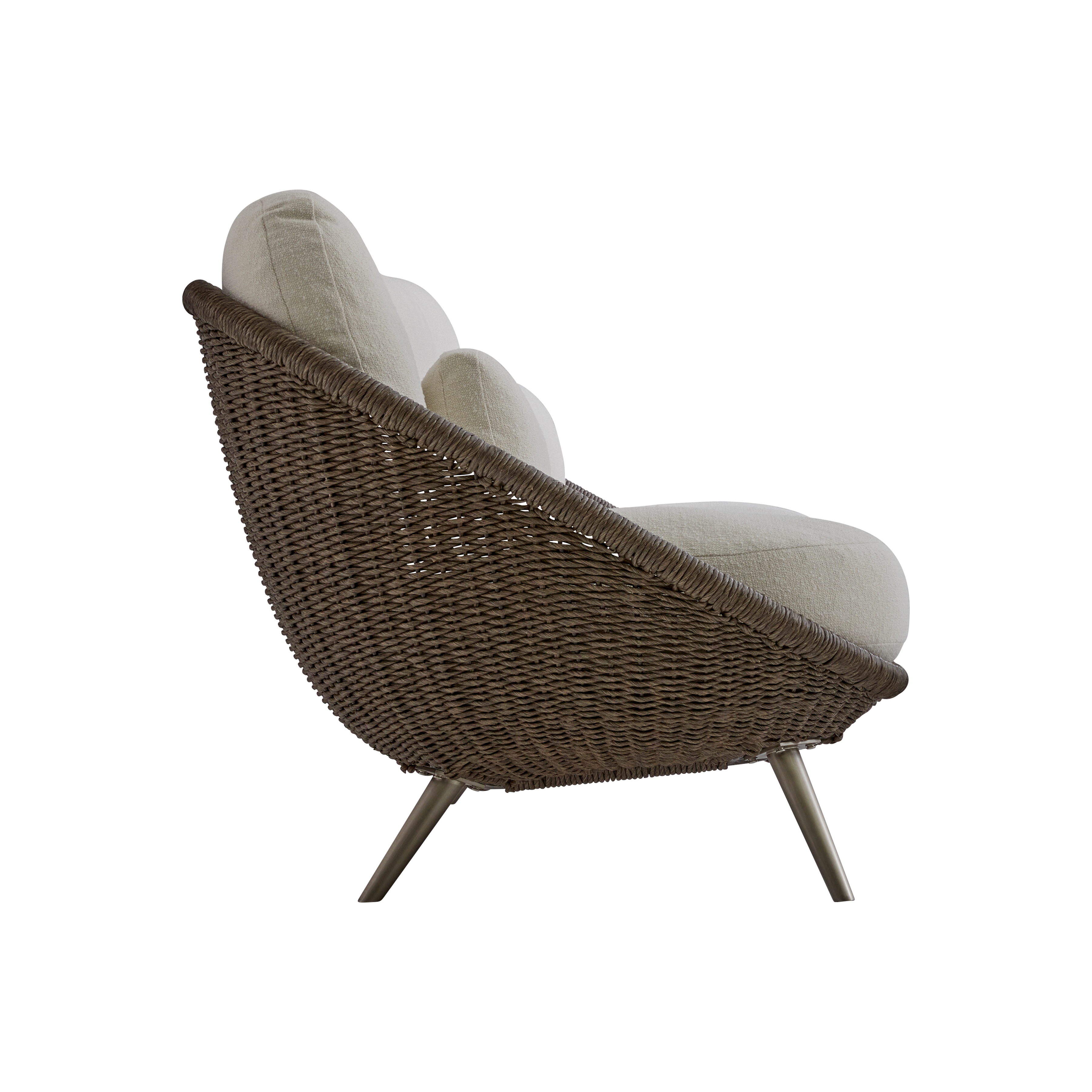 Woven Papasan Outdoor Sofa w/Kidney Pillows