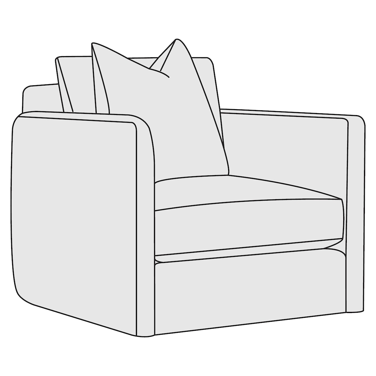 Bernhardt Plush Rory Fabric Swivel Chair