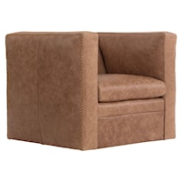 Hudson Leather Swivel Chair