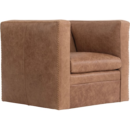 Hudson Leather Swivel Chair