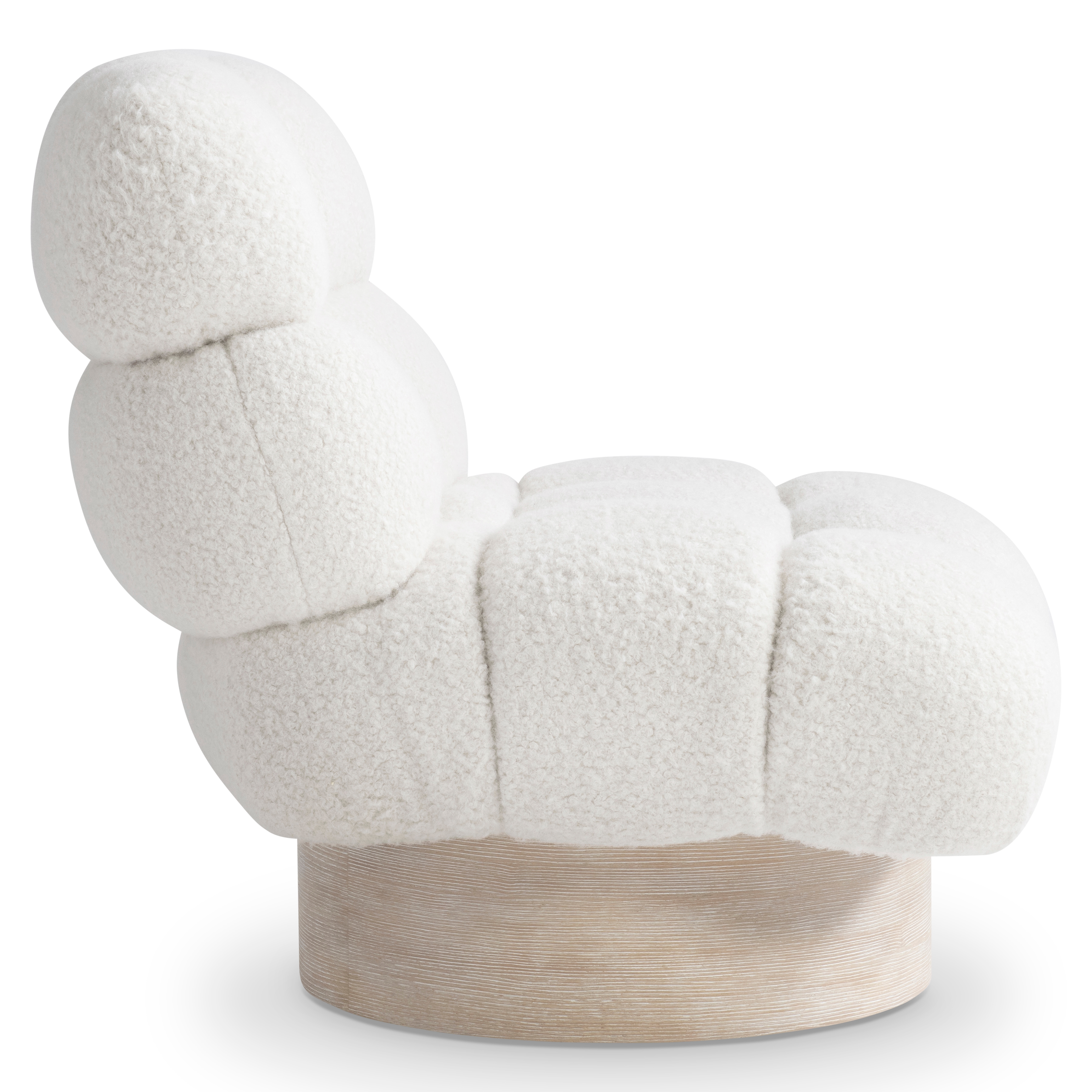 Plinth-Base Swivel Chair w/Biscuit Tufting