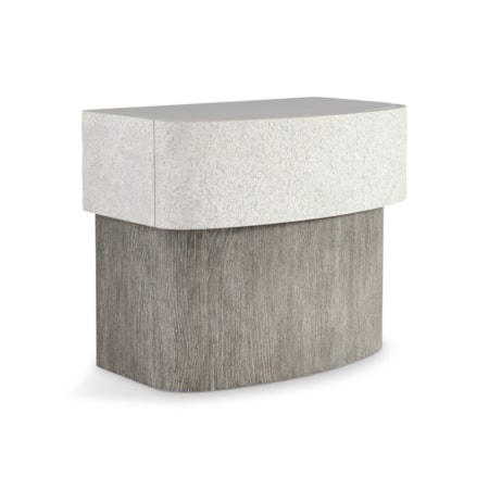 Single-Drawer Nightstand w/Faux-Stone Top