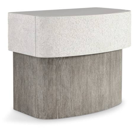 Single-Drawer Nightstand w/Faux-Stone Top