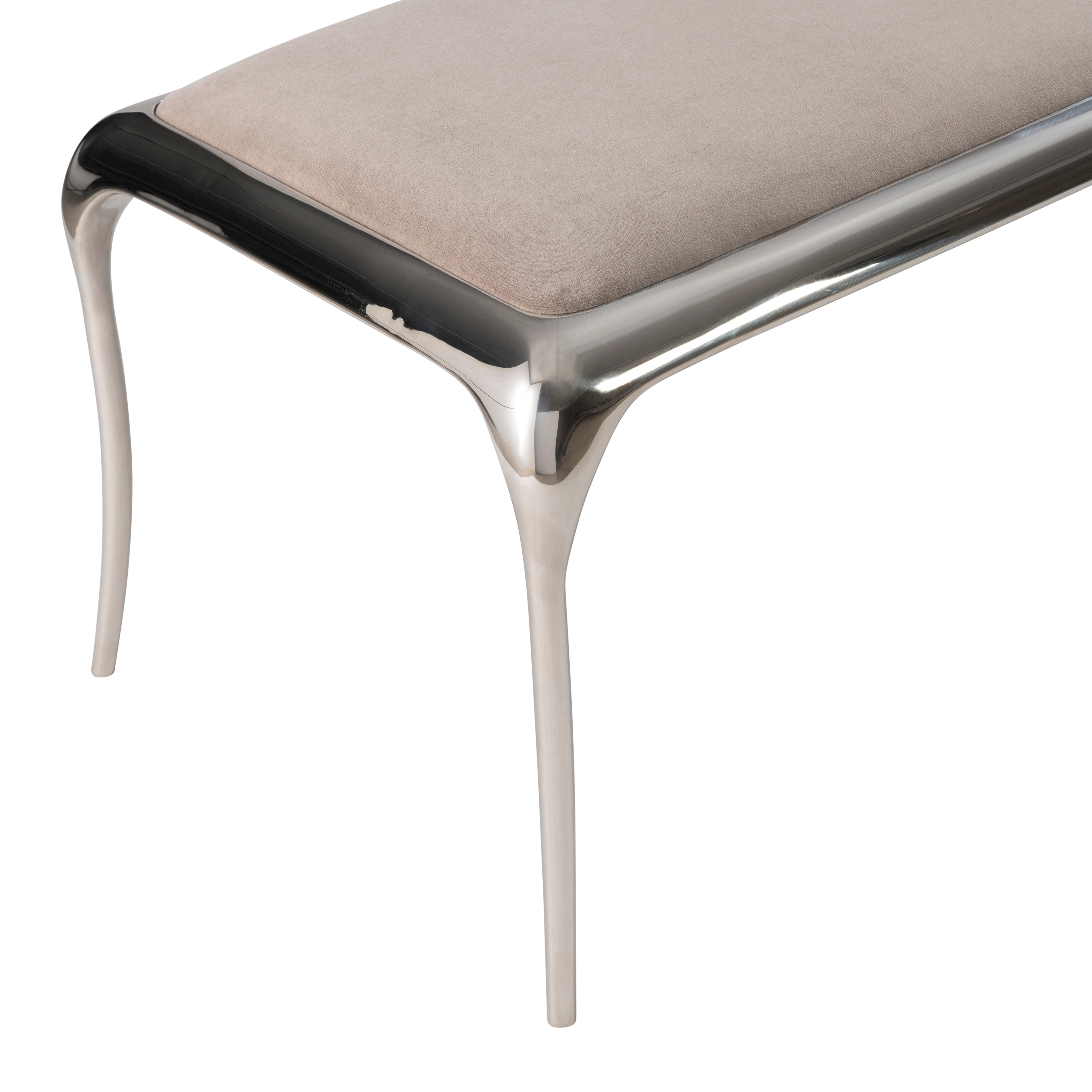 Bernhardt Bernhardt Interiors 64" Uph. Metal Bench w/Curvaceous Legs
