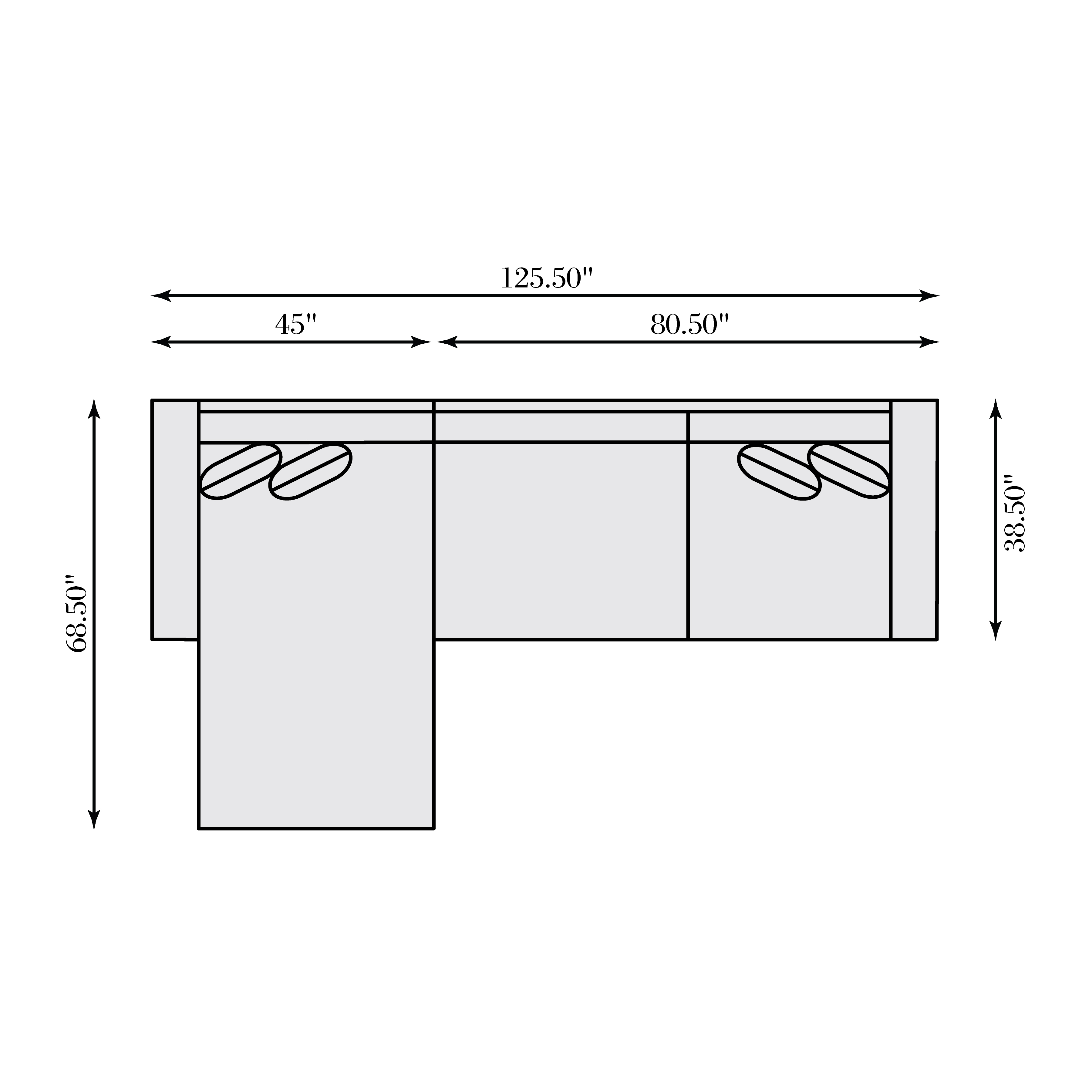 2-pc. Chaise Sectional Sofa w/Throw Pillows