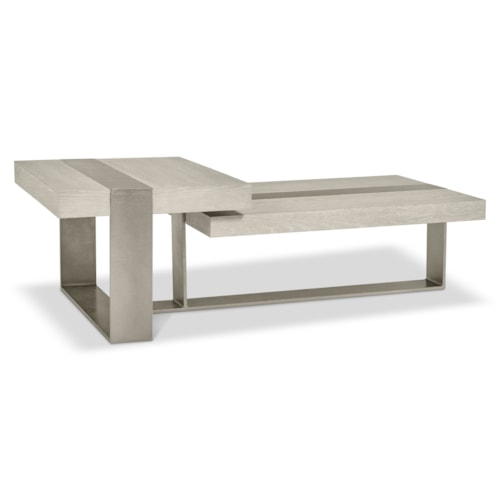 Contemporary Alternating-Height Aluminum Cocktail Table