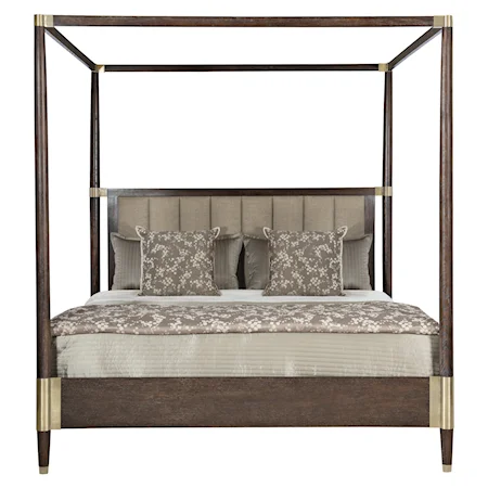 Contemporary King Upholstered Canopy Bed