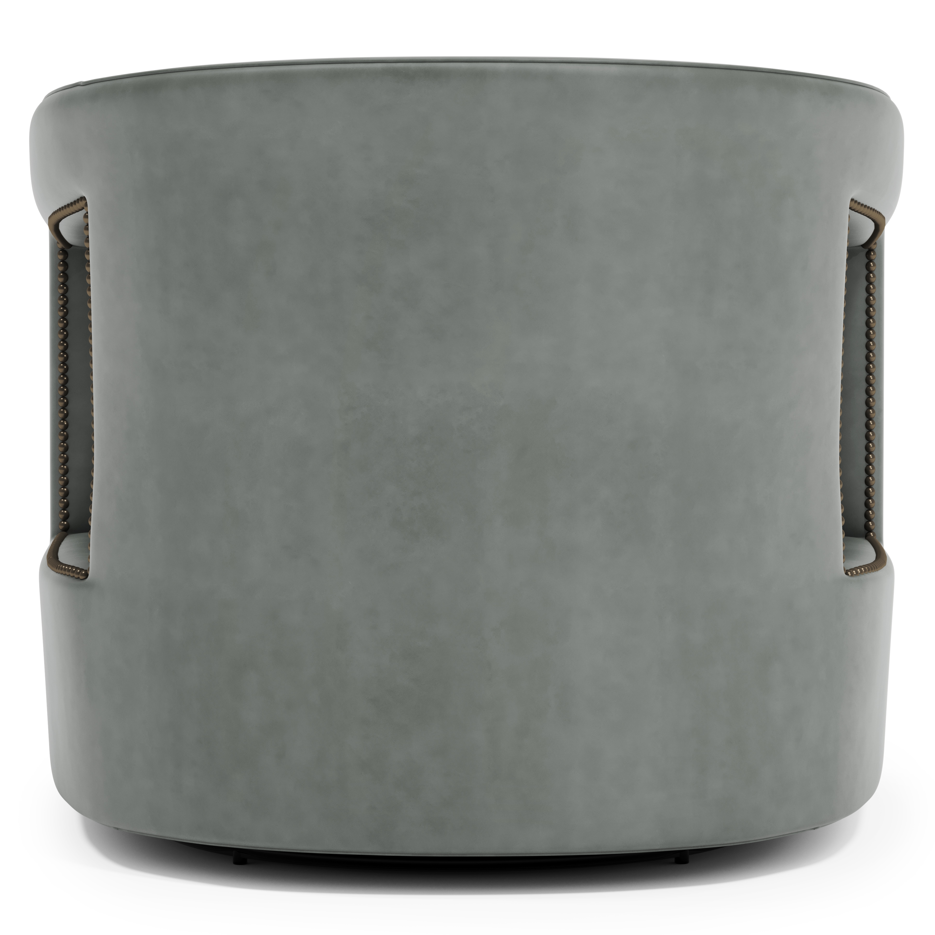 Fully-Upholstered Leather Swivel Chair