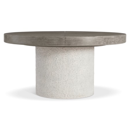 60" Rd. Faux-Stone Pedestal Table w/Leaf