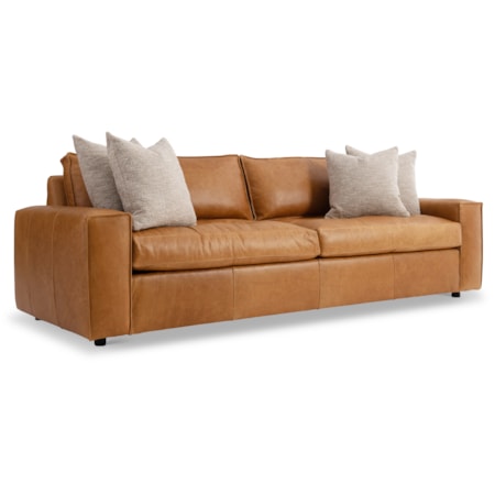 Leather Sofa w/Oversized Track Arms