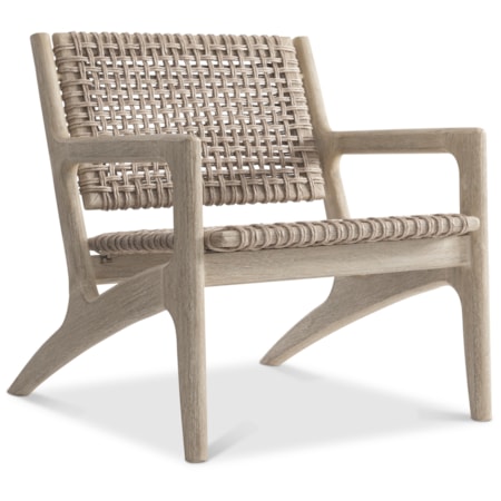 Outdoor Open-Weave Teak Lounge Chair