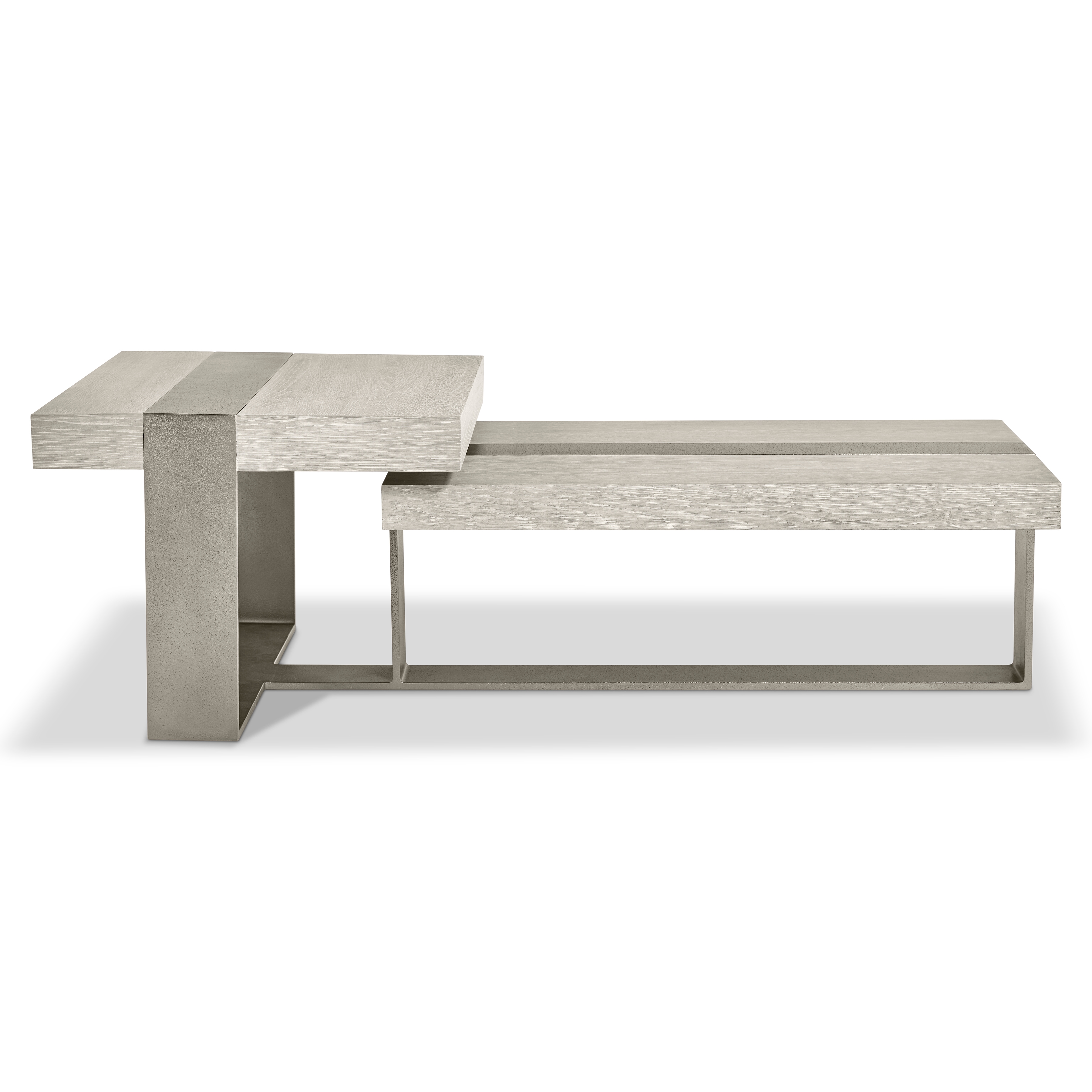 Alternating-Height Aluminum Cocktail Table