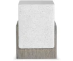 Bernhardt Monolith Faux-Stone Accent Table w/Wood Cradle Base