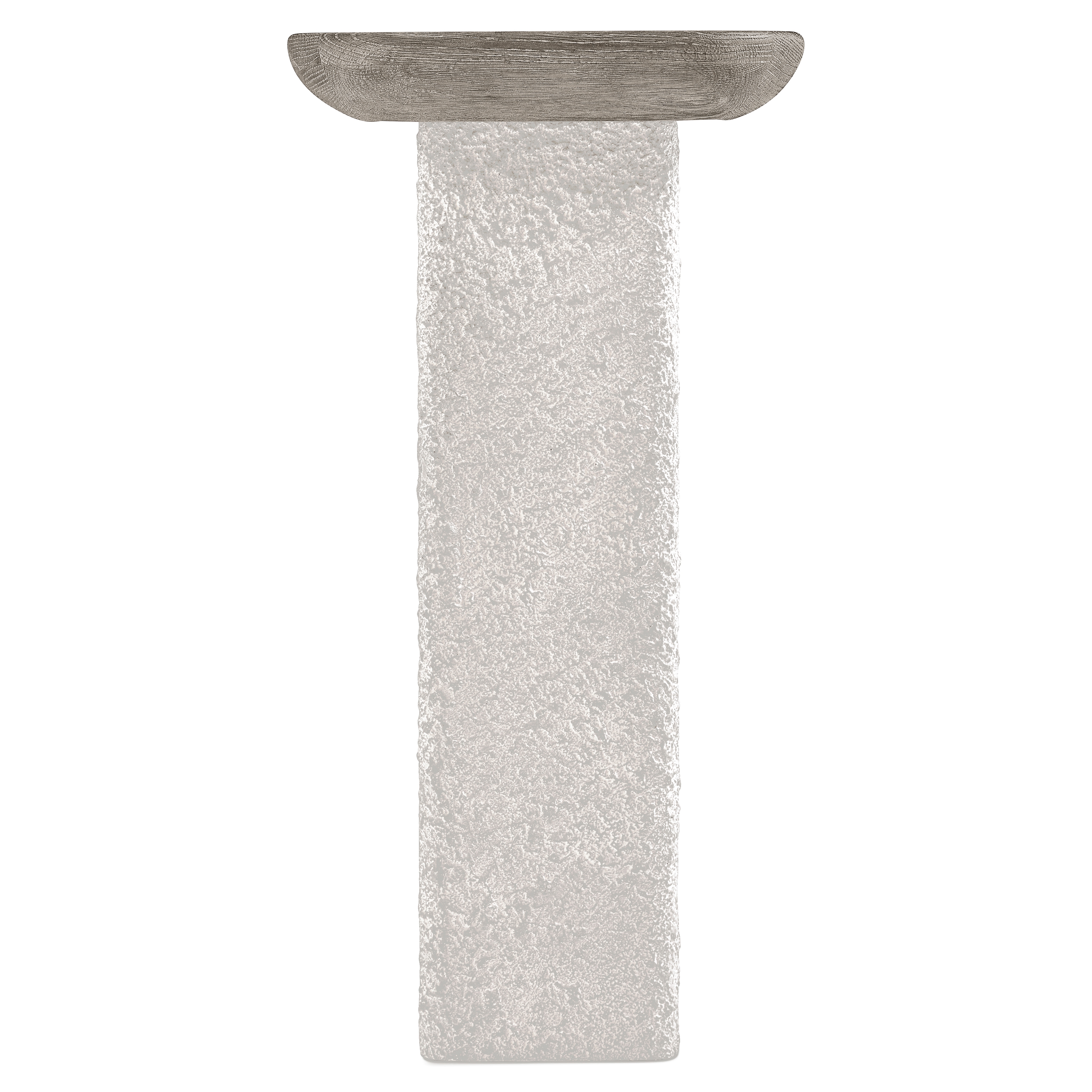 Bernhardt Monolith Faux-Stone Console Table w/Oak Wood Top