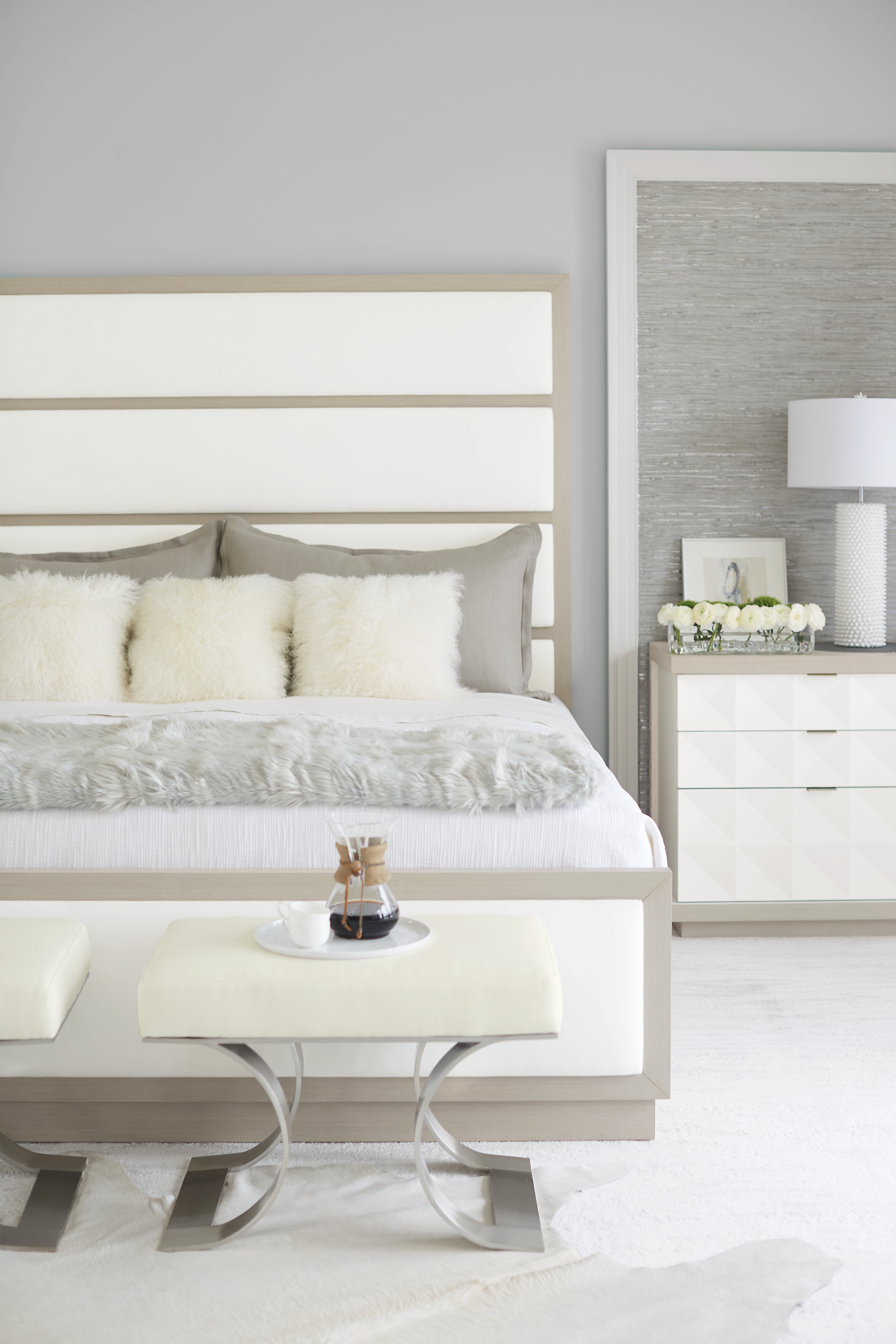 Bernhardt Axiom K1087 Contemporary King Upholstered Panel Bed | Baer's ...