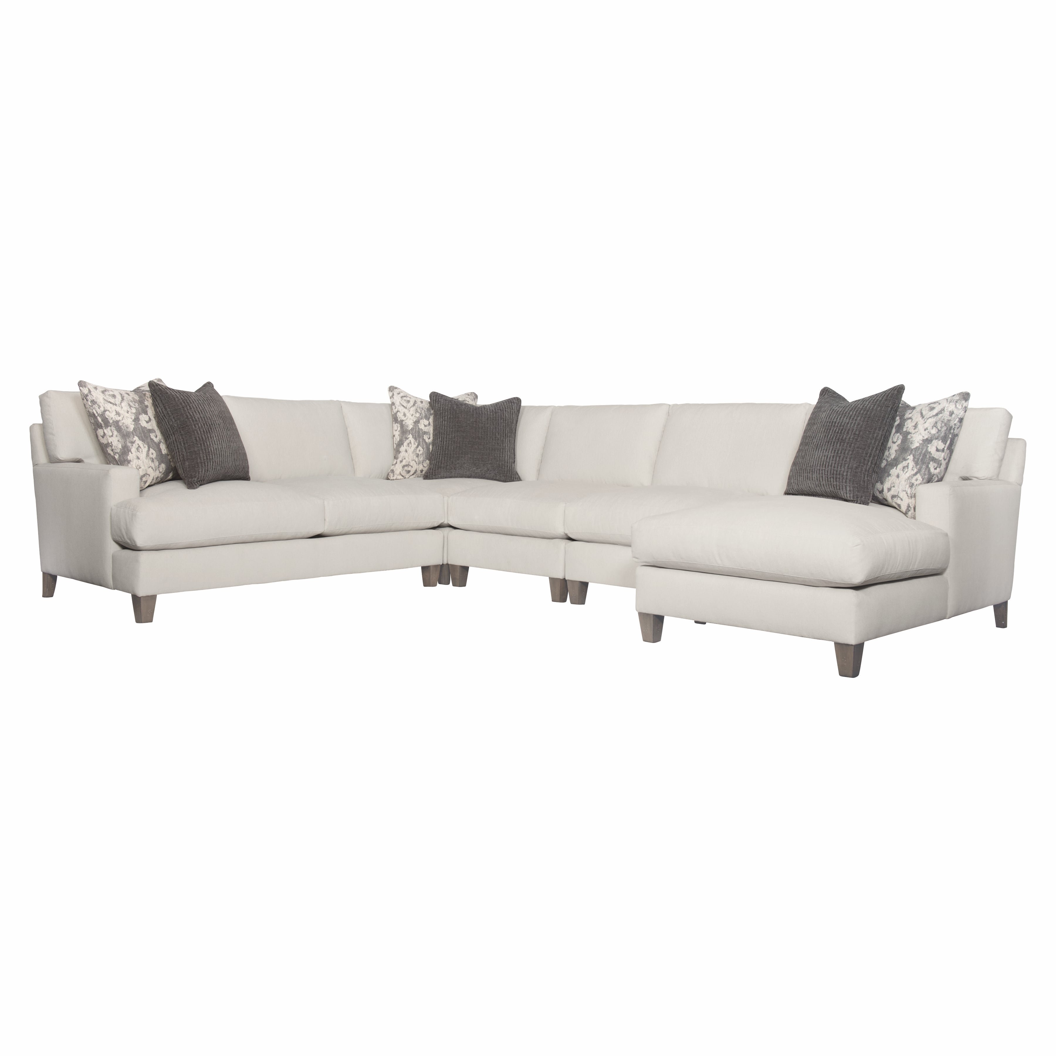 Bernhardt Plush K1425 Contemporary Sectional Sofa with Chaise Wayside