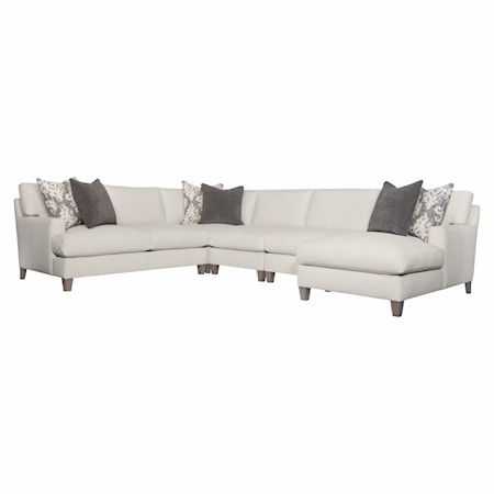 Mila Fabric Sectional with Right Arm Chaise