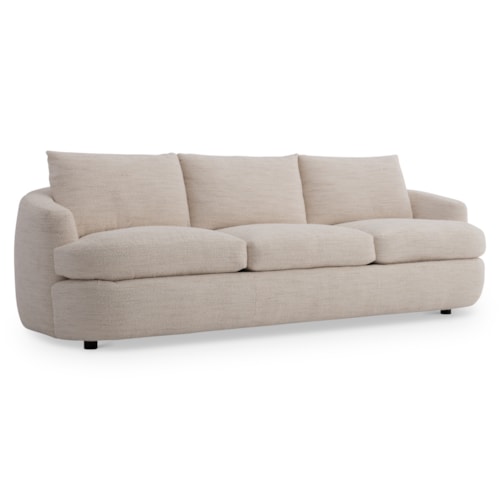 Contemporary Fabric Sofa w/Curved Shelter Arms