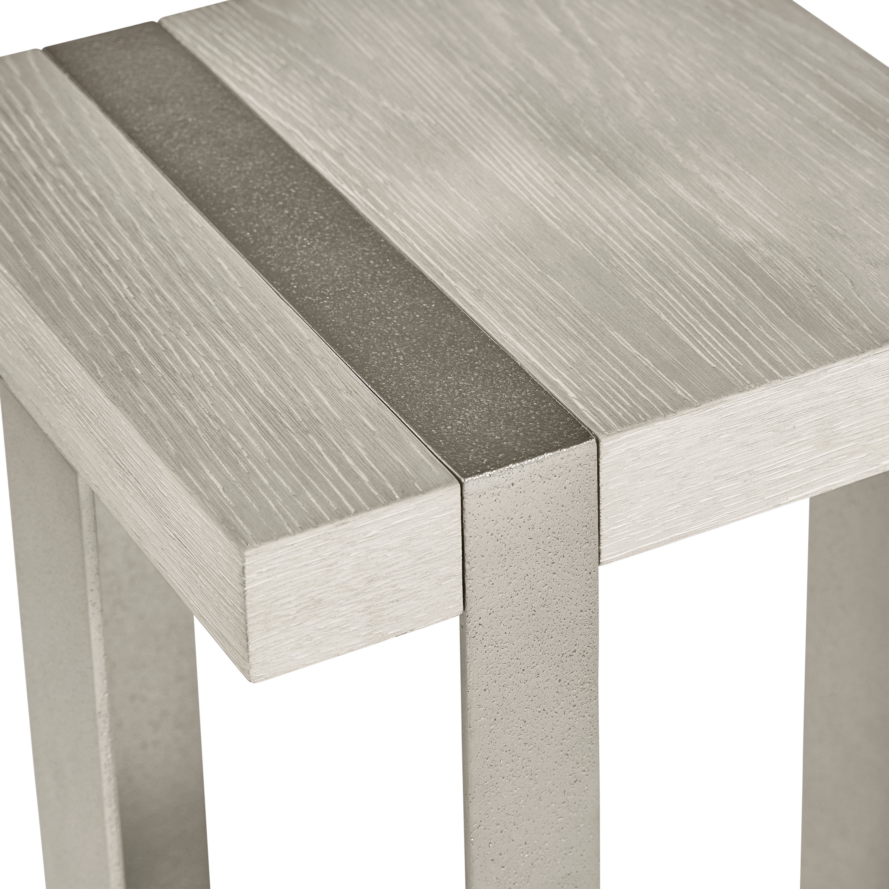 Bernhardt Tempo Aluminum Accent Table w/Wood Top