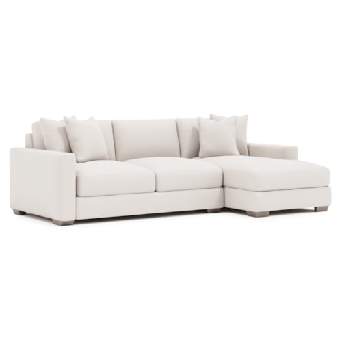 Contemporary 2-pc. Chaise Sectional w/Throw Pillows