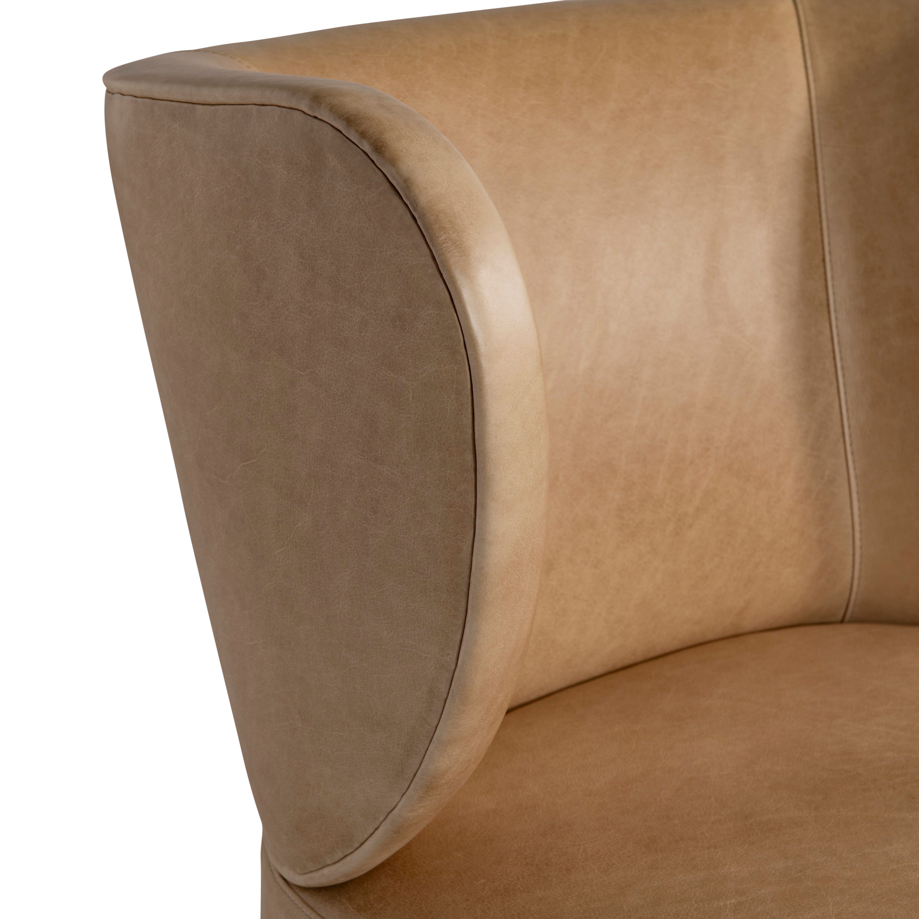 Leather Wing-Back Swivel Chair