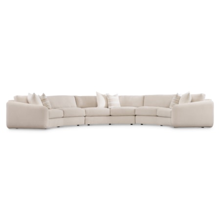 3-pc. Crescent Sectional w/Throw Pillows