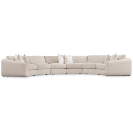 3-pc. Crescent Sectional w/Throw Pillows