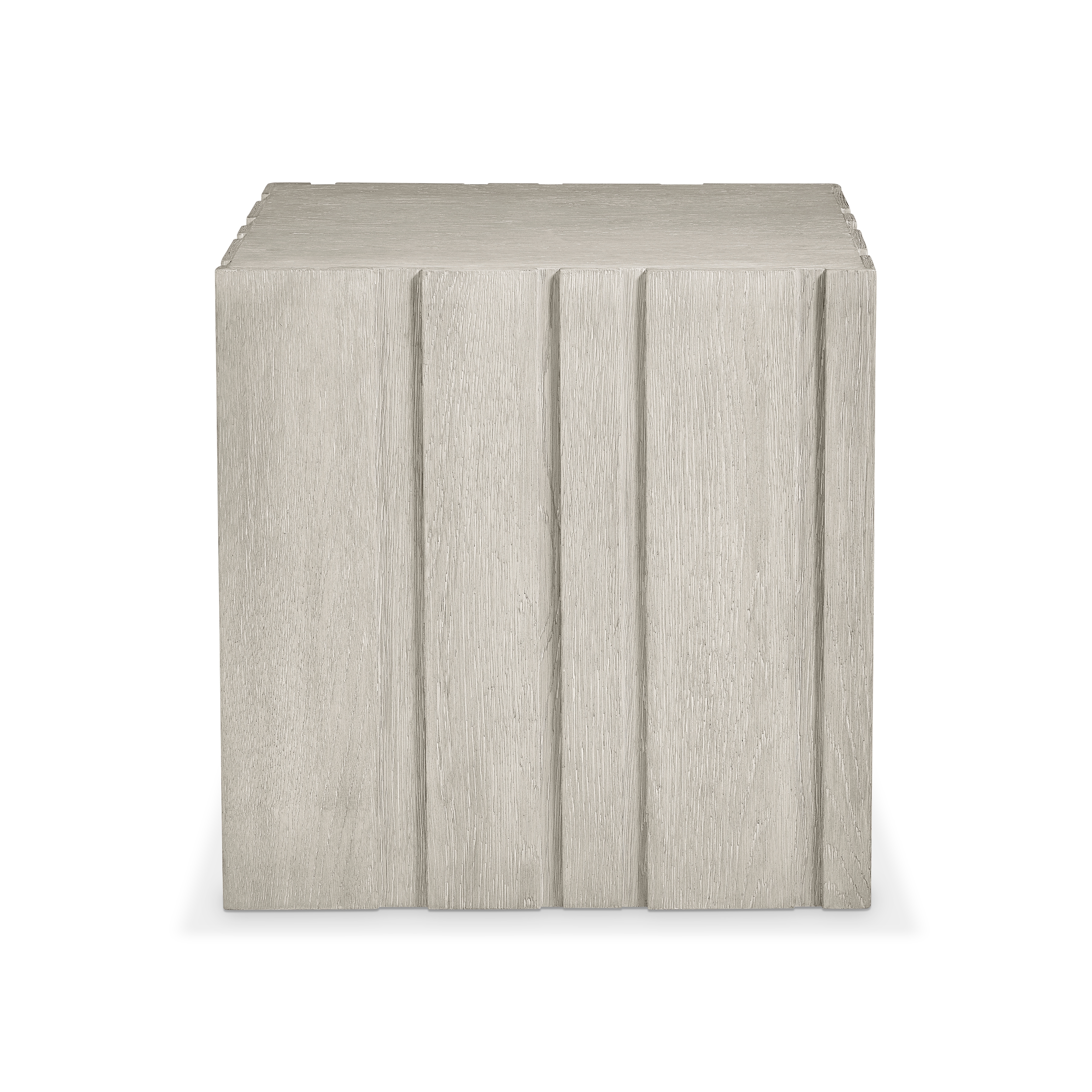 24" Wooden Cube Side Table w/Panel Pattern