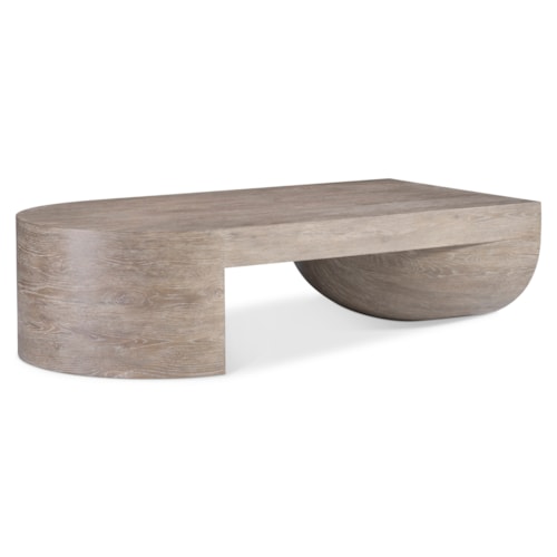 Modern Rustic 56" Sculptural Wooden Cocktail Table