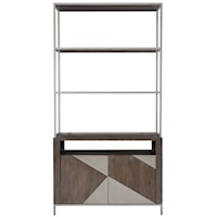 Contemporary Etagere with Metal Desk