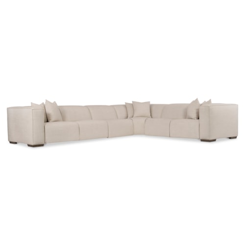 Contemporary 6-pc. Power Reclining Sectional w/Oversized Track Arms