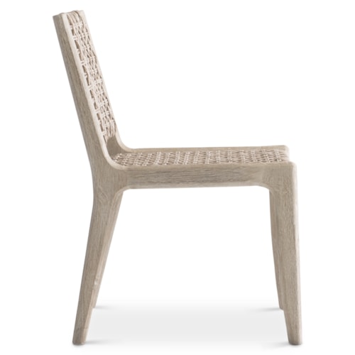 Atlas Teak Outdoor Side Chair w/All-Weather Woven Seat