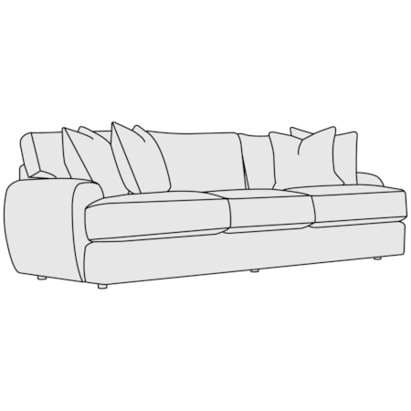 Plush Fabric Sofa w/Throw Pillows Included