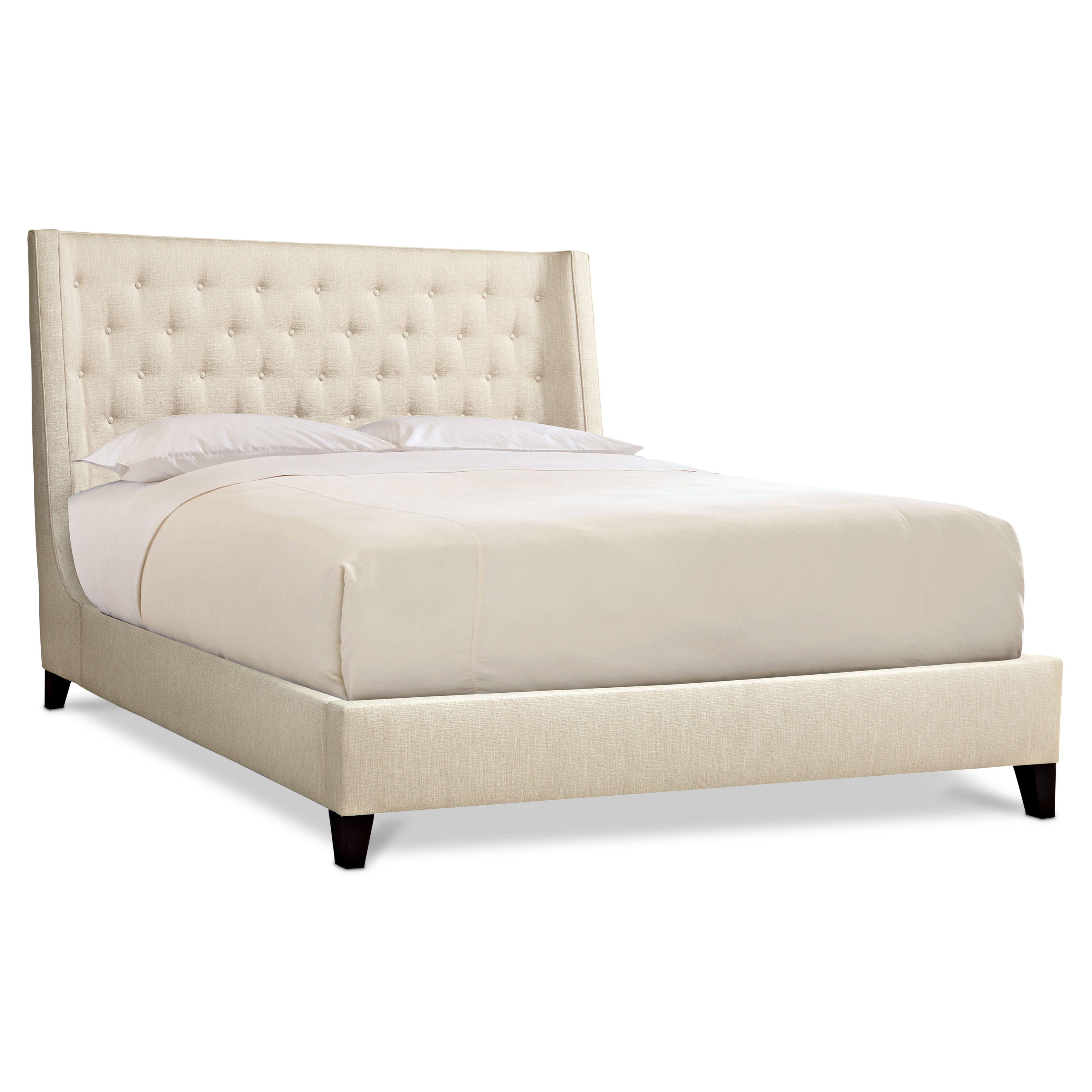 Queen Upholstered Wing Bed