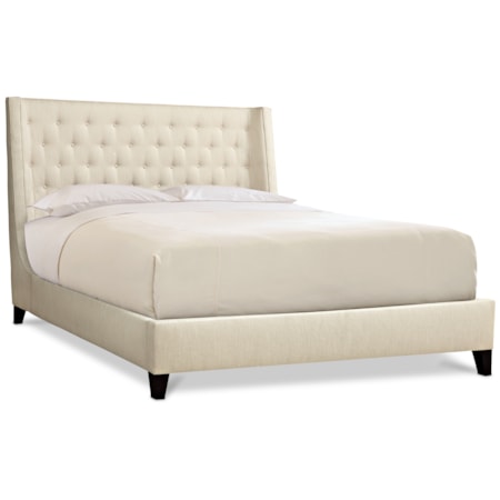 Queen Upholstered Wing Bed