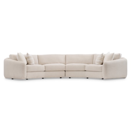 2-pc. Curved Sectional Sofa w/Throw Pillows