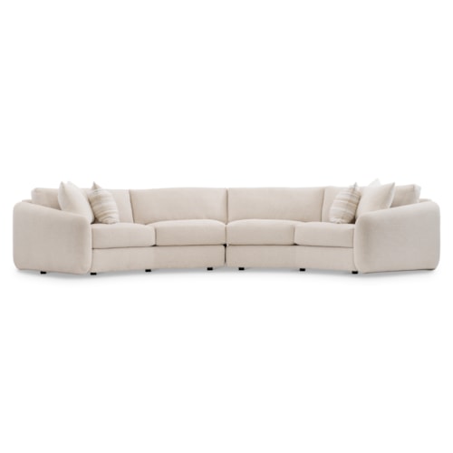 Contemporary 2-pc. Curved Sectional Sofa w/Throw Pillows
