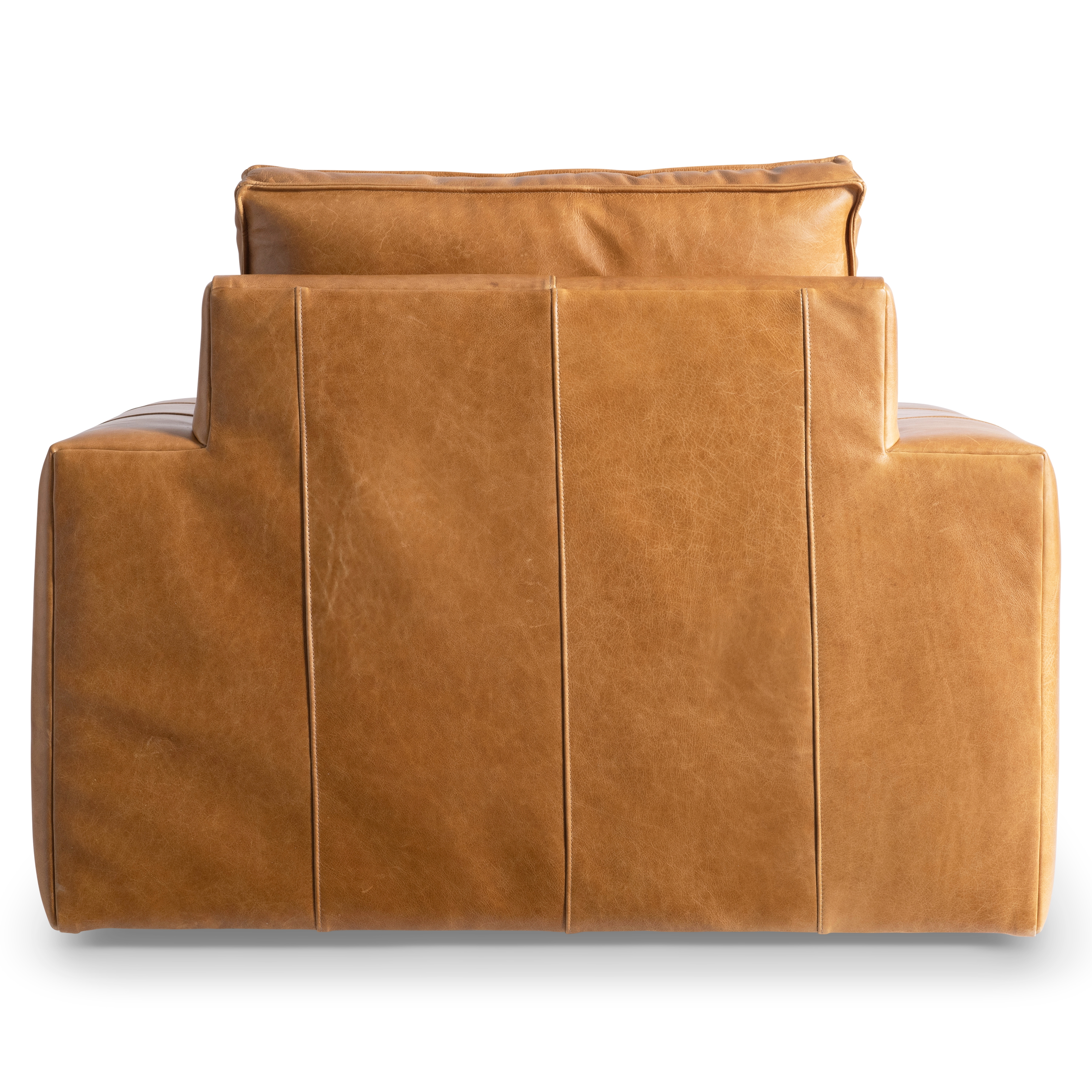 Leather Swivel Chair w/Oversized Track Arms