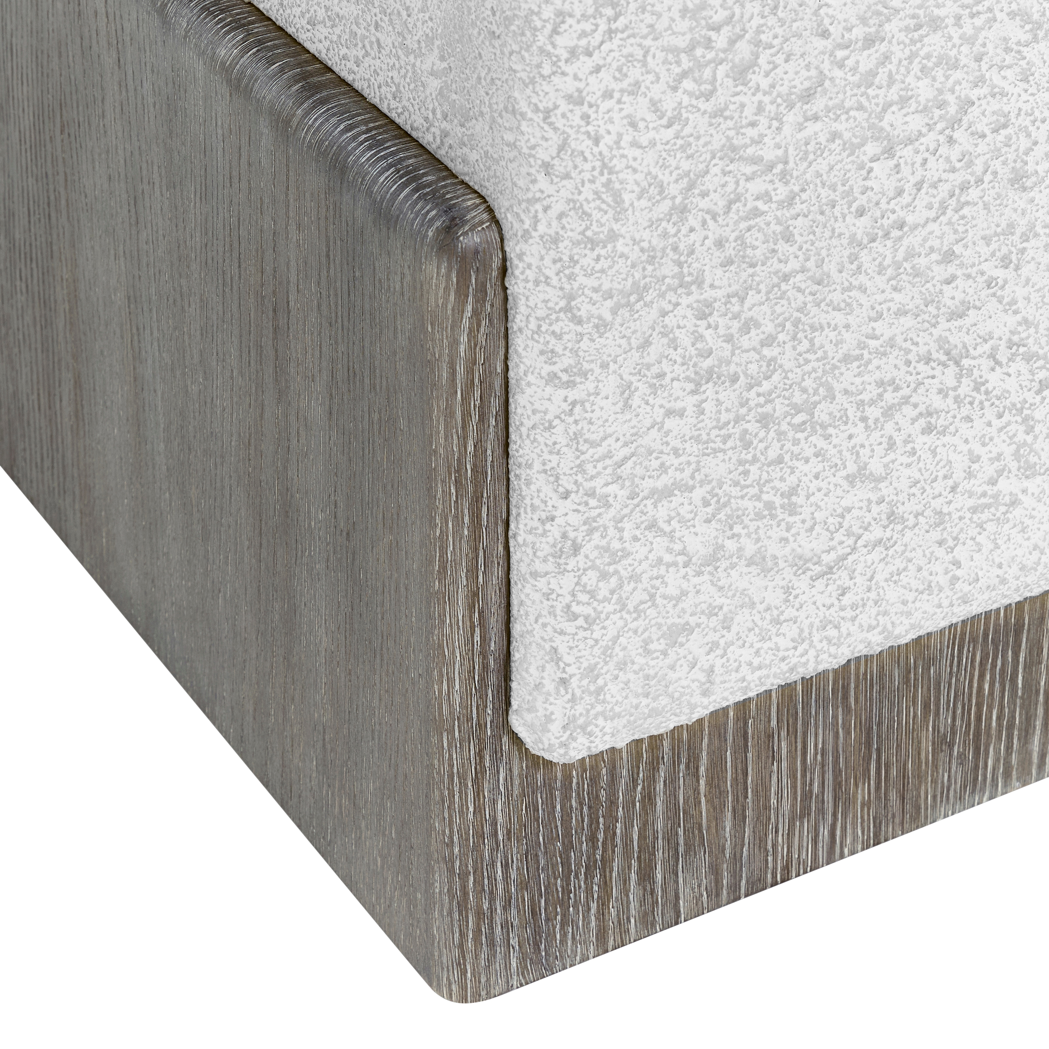 Bernhardt Monolith Cube Faux-Stone End Table w/Wood Cradle Base