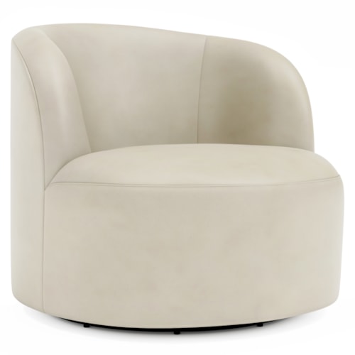 Contemporary Leather Swivel Club Chair w/360-Degree Rotation