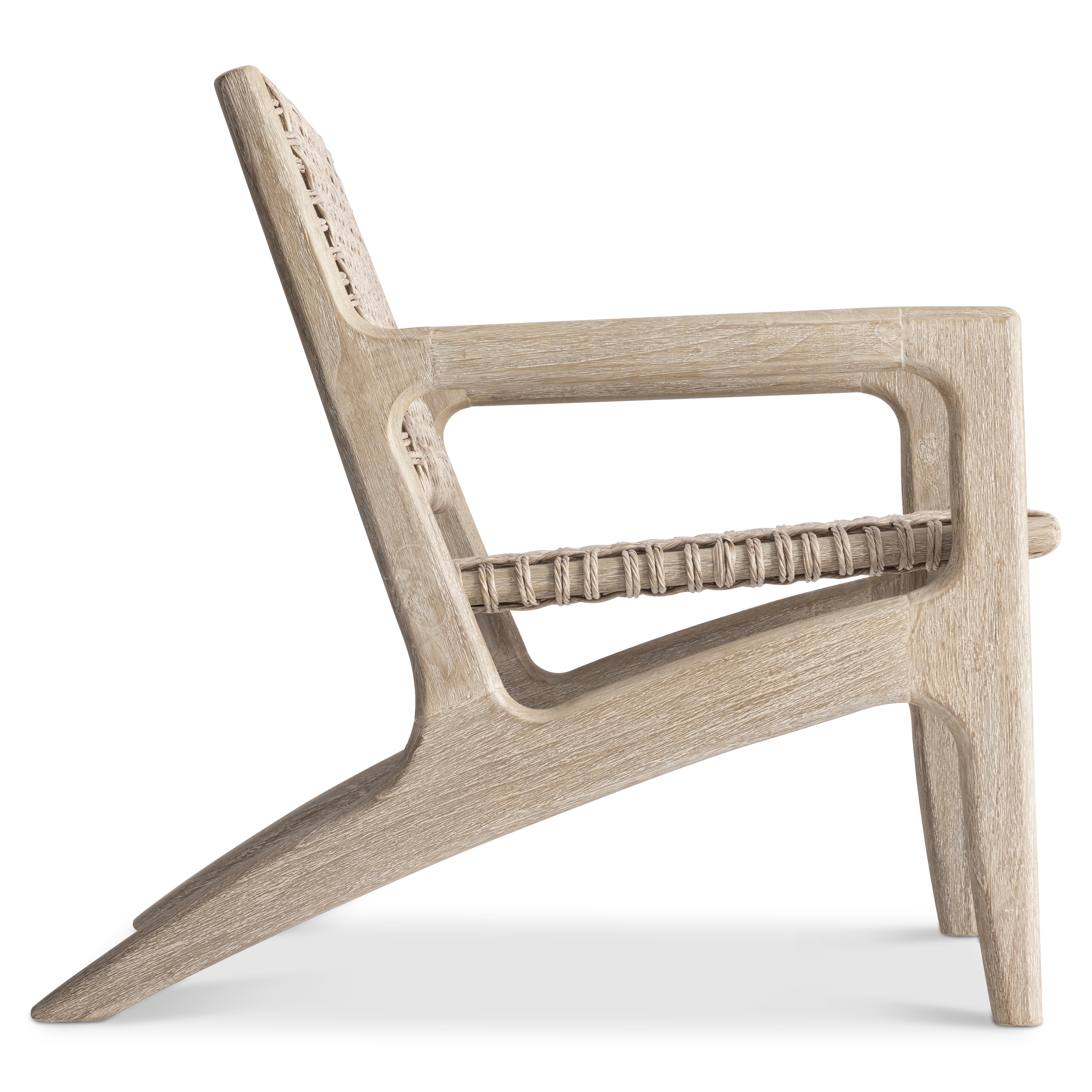 Outdoor Open-Weave Teak Lounge Chair
