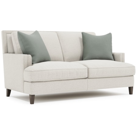 Fabric Loveseat w/Throw Pillows