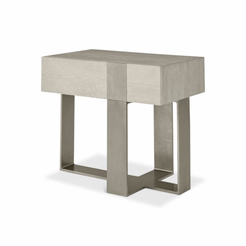 Contemporary Single-Drawer Nightstand w/USB Charging Unit