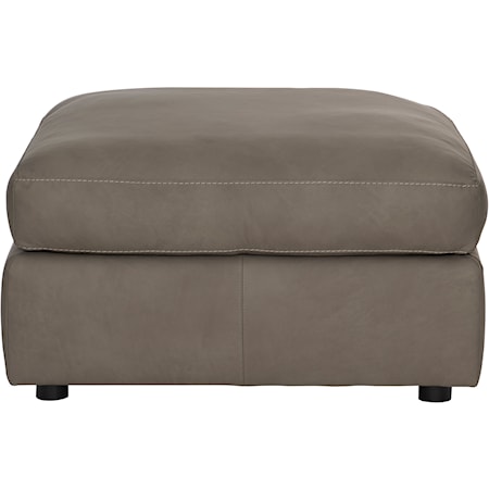 Casual Leather Ottoman