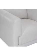 Bernhardt Plush Leather Contemporary Sofa with Stainless Steel Legs