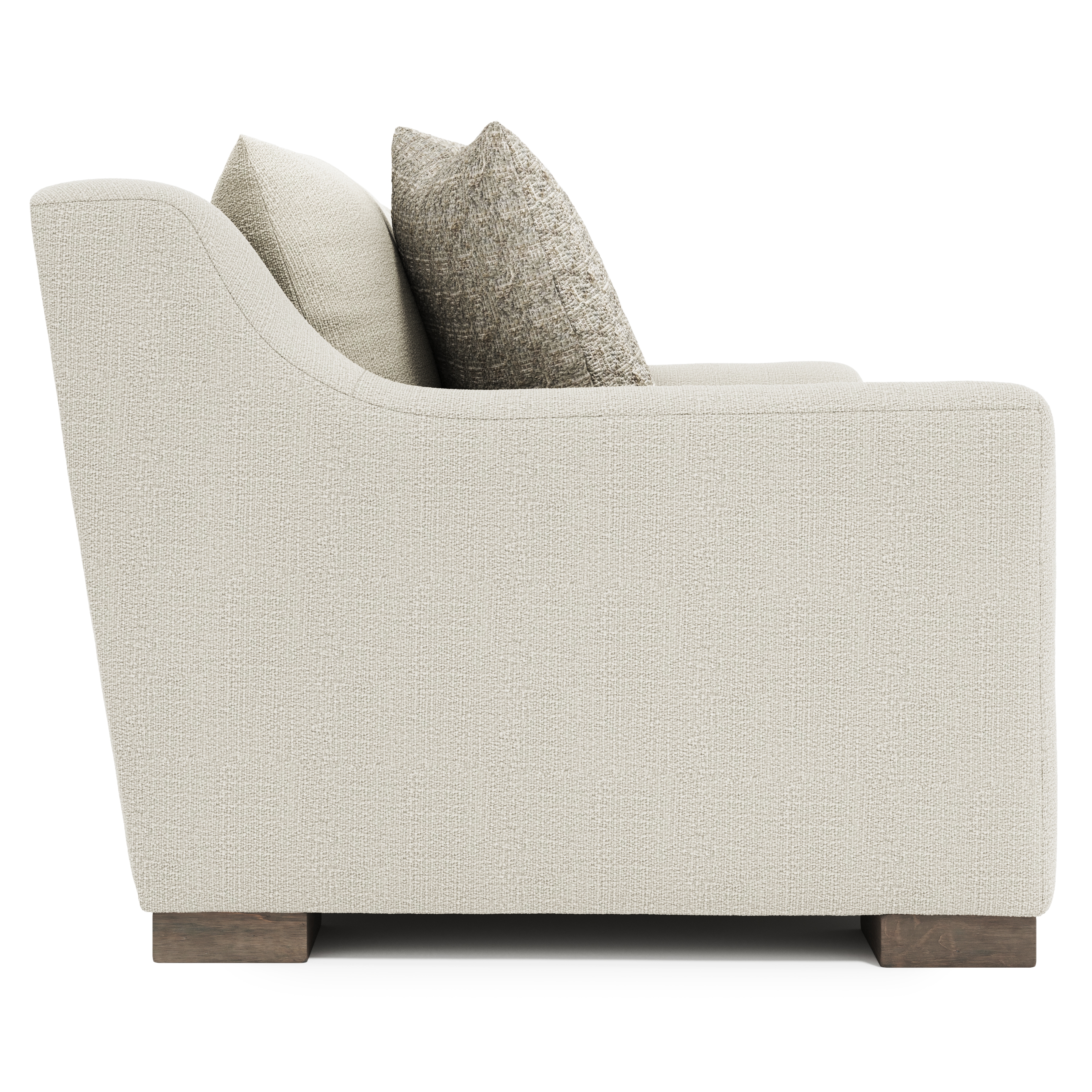 Slope-Arm Loveseat w/Throw Pillows