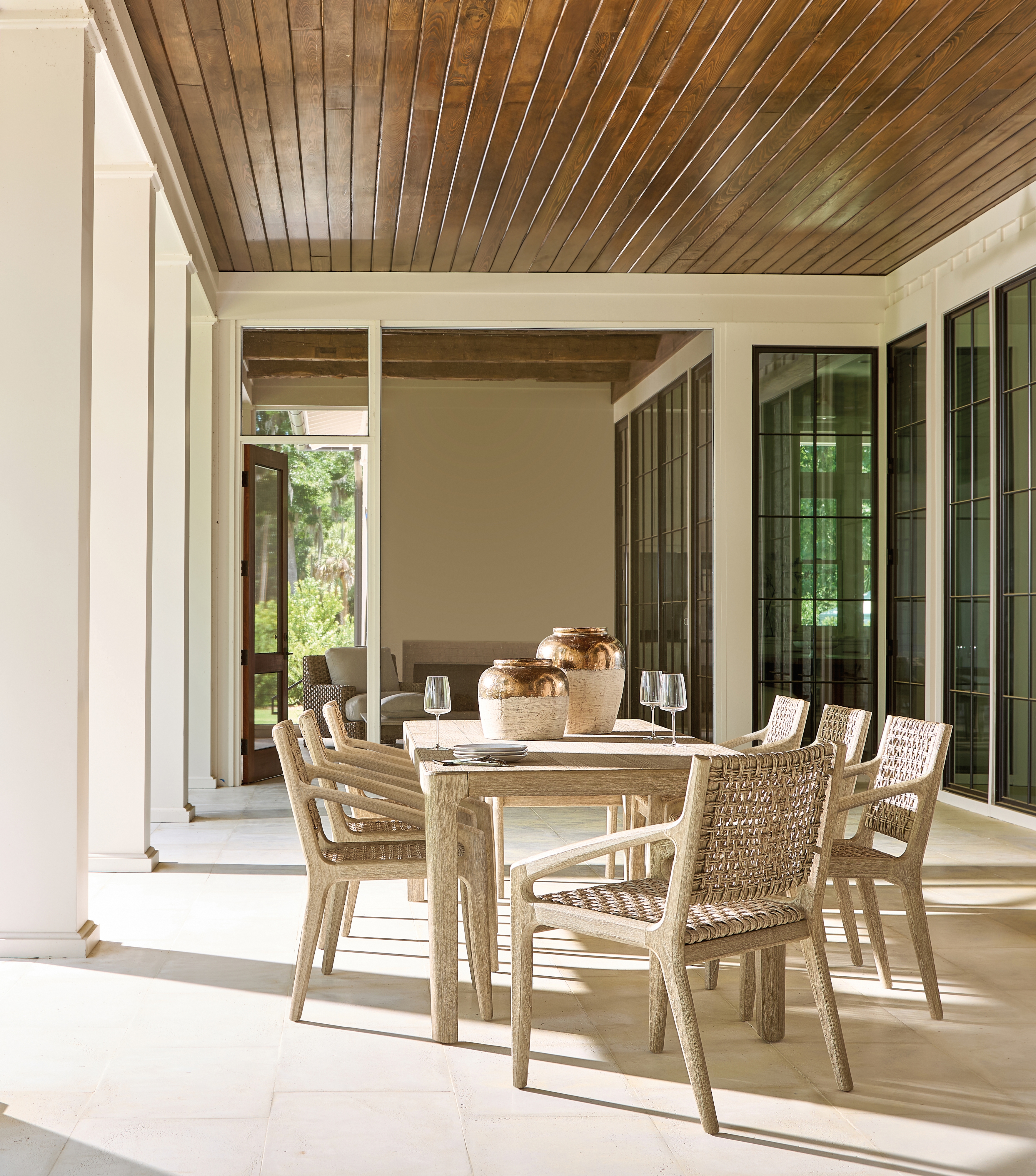 Bernhardt Bernhardt Exteriors Outdoor Open-Weave Dining Arm Chair