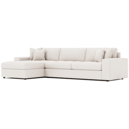 2-pc. Chaise Sectional Sofa w/Throw Pillows